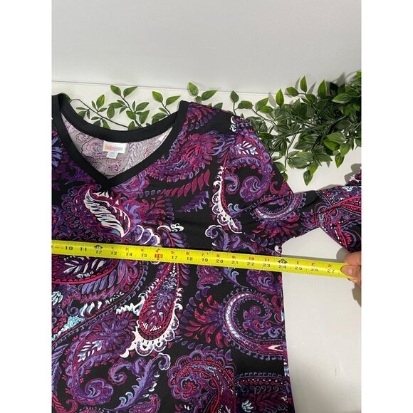 LuLaRoe Womens 2XL Long Sleeve Paisley Swing Dress 95% Polyester &Spandex Blend - Picture 14 of 14